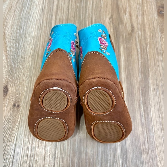 Little Cowpokes Square Toe Booties 354-TURQ-BOOTS Size 1 Baby Western Boots - Picture 4 of 9